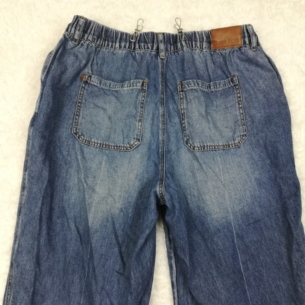 Judy Blue Womens Jeans Wide Leg Blue Denim High Rise Featherweight Palazzo 16W